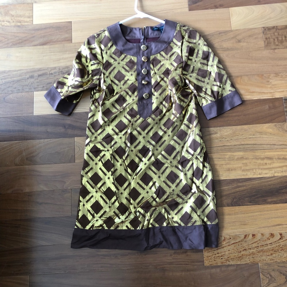 Marc by Marc Jacobs retro gold brown dress